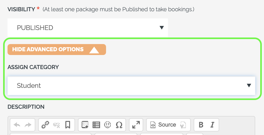 package linked to category